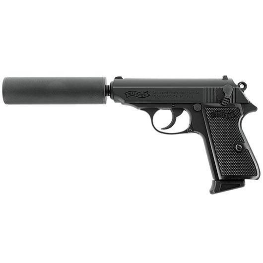 Walther PPK/S Kit mit Silencer Vollmetall GBB 6mm BB Airsoft schwarz Bild 1