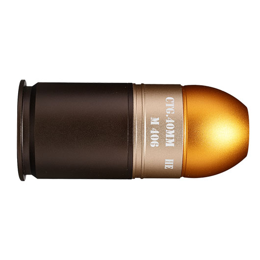 G&G GM406 40mm Vollmetall Hlse / Einlegepatrone f. 70 6mm BBs gold inkl. Abdeckungen Bild 2