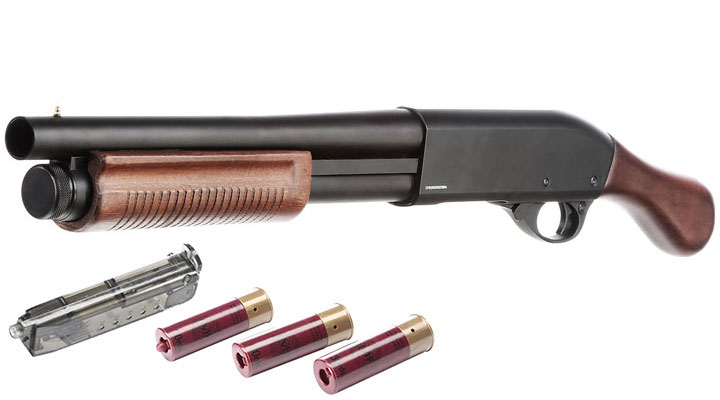 Golden Eagle M8877 Vollmetall Pump Action Gas Shotgun 6mm BB Echtholz-Version