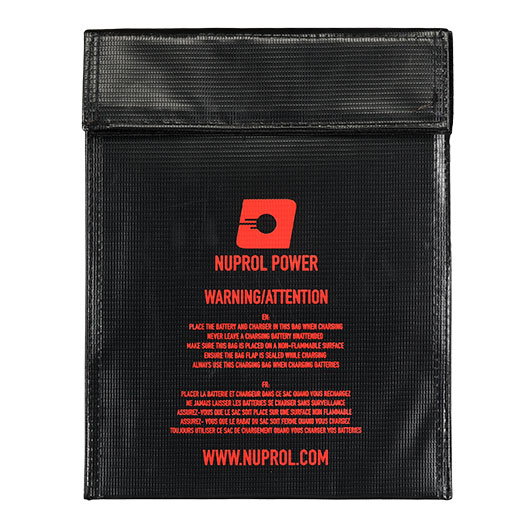 Nuprol LiPo Safety Bag Medium 18 x 23cm Feuerfeste Sicherheitstasche schwarz