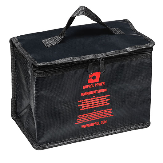 Nuprol LiPo Safety Storage Bag 21,5 x 15,5 x 11,5 cm Feuerfeste Sicherheitstasche schwarz