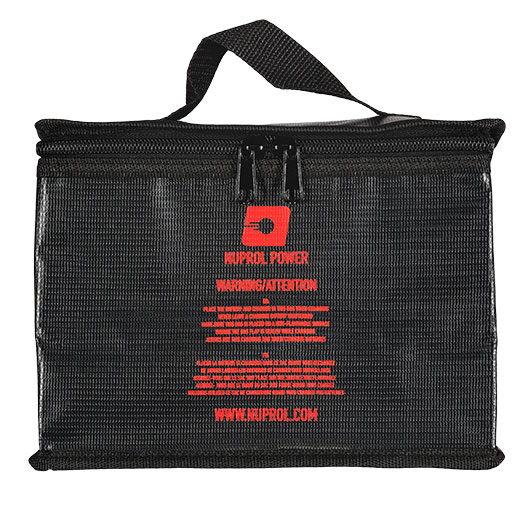 Nuprol LiPo Safety Storage Bag 21,5 x 15,5 x 11,5 cm Feuerfeste Sicherheitstasche schwarz Bild 1