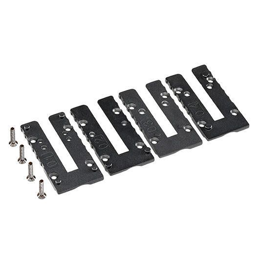 Umarex Adapterplatten 4er Set MOS 3 fr Glock Softairpistolen mit MOS 3 Standard schwarz