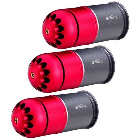 Nuprol 40mm Vollmetall Hlse / Einlegepatrone f. 84 6mm BBs rot - 3 Stck
