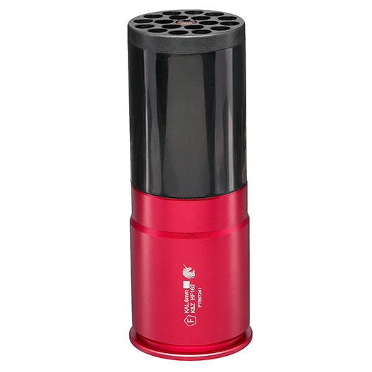 APS Hellfire 40mm Vollmetall Hlse / Einlegepatrone f. 162 6mm BBs rot / schwarz Bild 2