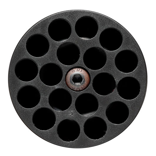 APS Hellfire 40mm Vollmetall Hlse / Einlegepatrone f. 162 6mm BBs rot / schwarz Bild 6