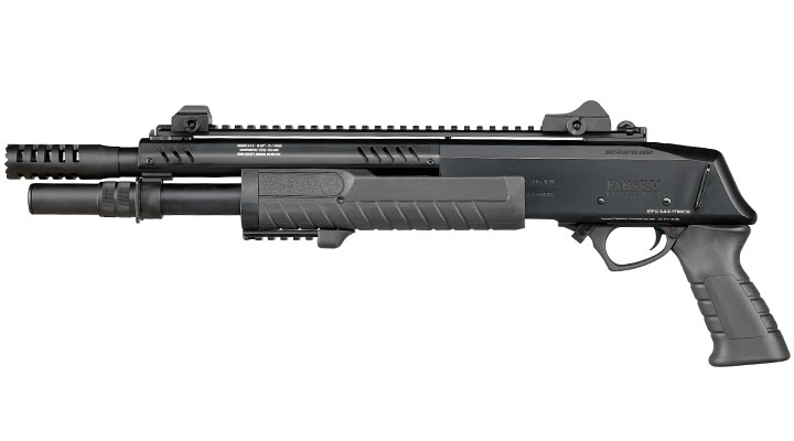 CYMA / BO Manufacture Fabarm STF12 Short 11 Zoll Vollmetall Pump Action Gas Shotgun 6mm BB schwarz Bild 2