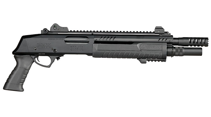 CYMA / BO Manufacture Fabarm STF12 Short 11 Zoll Vollmetall Pump Action Gas Shotgun 6mm BB schwarz Bild 3
