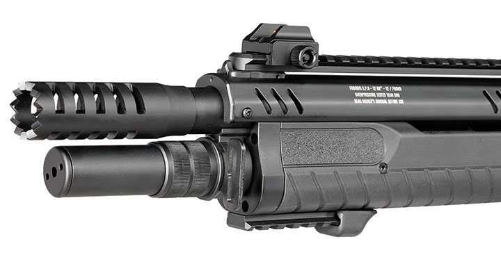 CYMA / BO Manufacture Fabarm STF12 Short 11 Zoll Vollmetall Pump Action Gas Shotgun 6mm BB schwarz Bild 8