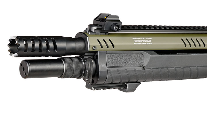 CYMA / BO Manufacture Fabarm STF12 Short 11 Zoll Vollmetall Pump Action Gas Shotgun 6mm BB oliv Bild 8