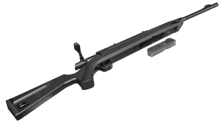 Action Army AAC-C1 Athena Gas Bolt Action Snipergewehr Springer 6mm BB schwarz Bild 5