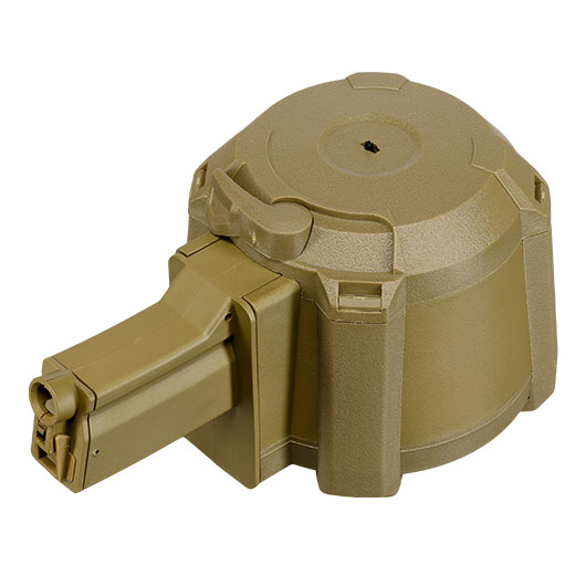A&K MP5 D-60 Style Polymer Trommelmagazin 1200 Schuss Dark Earth - elektrisch Bild 9