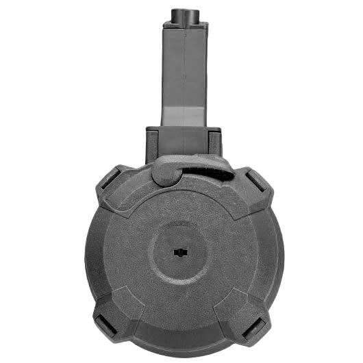 A&K MP5 D-60 Style Polymer Trommelmagazin 1200 Schuss schwarz - elektrisch Bild 4