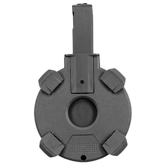A&K MP5 D-60 Style Polymer Trommelmagazin 1200 Schuss schwarz - elektrisch Bild 5