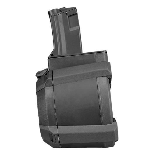 A&K MP5 D-60 Style Polymer Trommelmagazin 1200 Schuss schwarz - elektrisch Bild 6