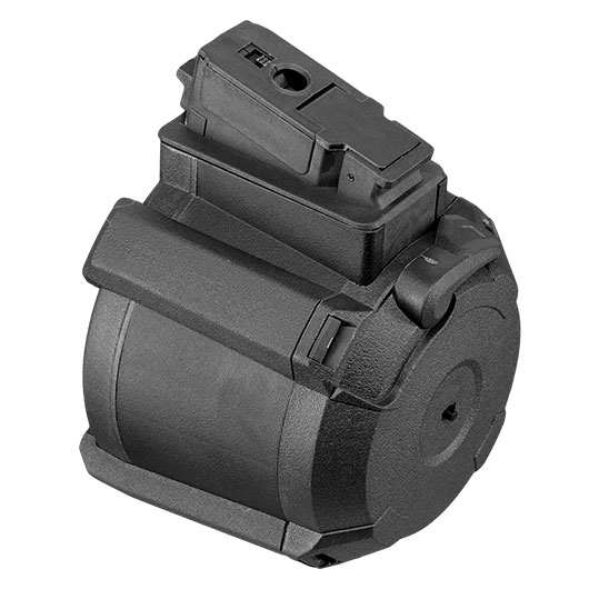 A&K AK D-60 Style Polymer Trommelmagazin 1200 Schuss schwarz - elektrisch Bild 1