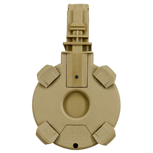 A&K G36 D-60 Style Polymer Trommelmagazin 1200 Schuss Dark Earth - elektrisch Bild 5