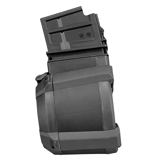 A&K G36 D-60 Style Polymer Trommelmagazin 1200 Schuss schwarz - elektrisch Bild 6