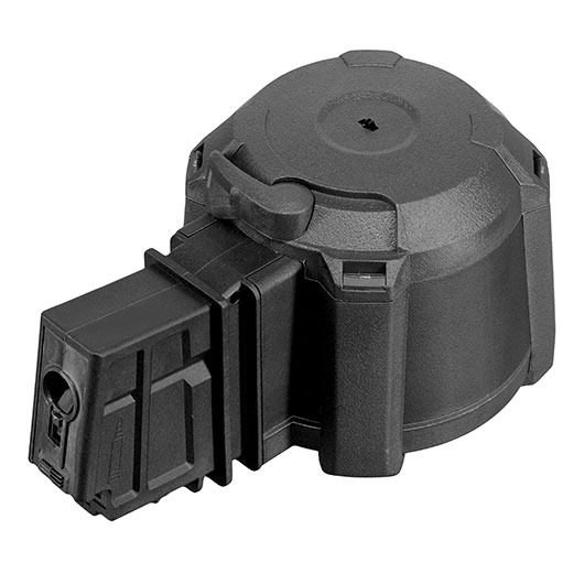 A&K G36 D-60 Style Polymer Trommelmagazin 1200 Schuss schwarz - elektrisch Bild 9