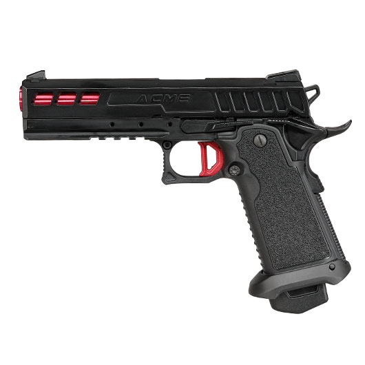 ICS BLE Hi-Capa ACME m. Metallschlitten GBB 6mm BB schwarz / rot Bild 1