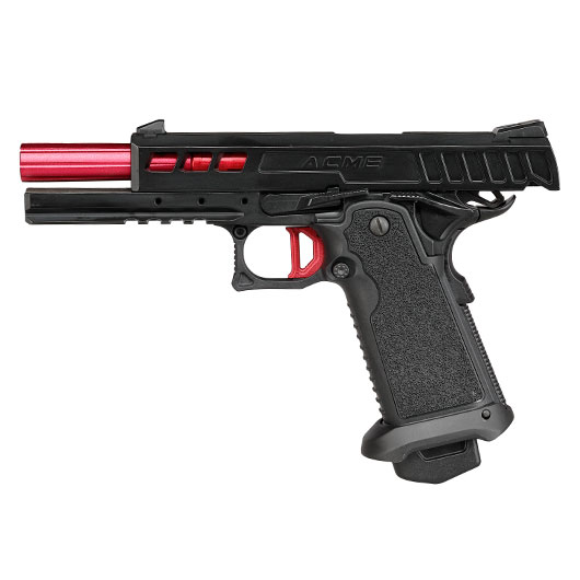 ICS BLE Hi-Capa ACME m. Metallschlitten GBB 6mm BB schwarz / rot Bild 2