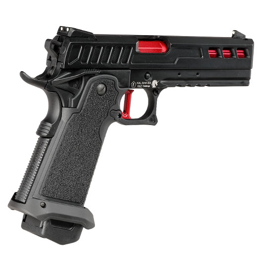 ICS BLE Hi-Capa ACME m. Metallschlitten GBB 6mm BB schwarz / rot Bild 4