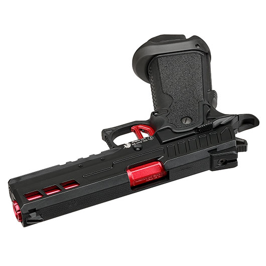 ICS BLE Hi-Capa ACME m. Metallschlitten GBB 6mm BB schwarz / rot Bild 7