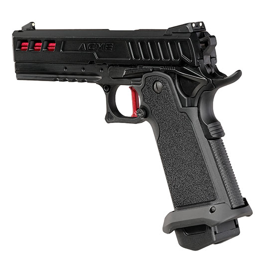ICS BLE Hi-Capa ACME m. Metallschlitten GBB 6mm BB schwarz / rot Bild 9