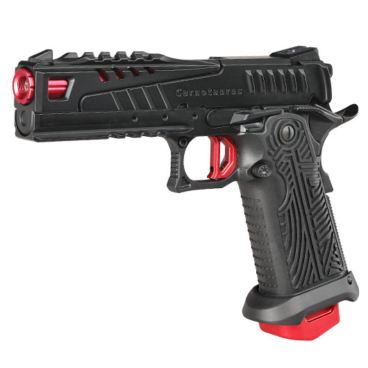 ICS BLE Hi-Capa Carnotaurus Split-Slide m. Metallschlitten GBB 6mm BB schwarz / rot