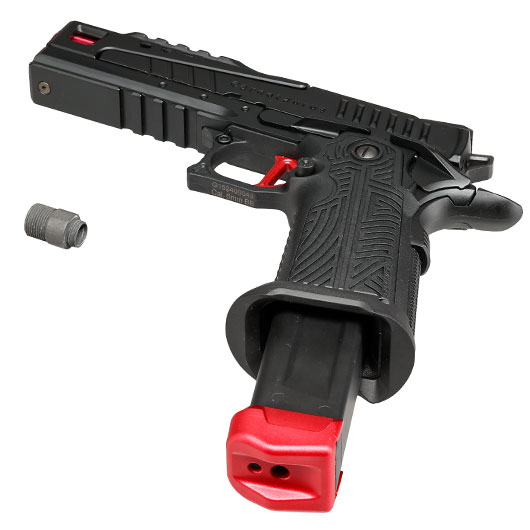 ICS BLE Hi-Capa Carnotaurus Split-Slide m. Metallschlitten GBB 6mm BB schwarz / rot Bild 5