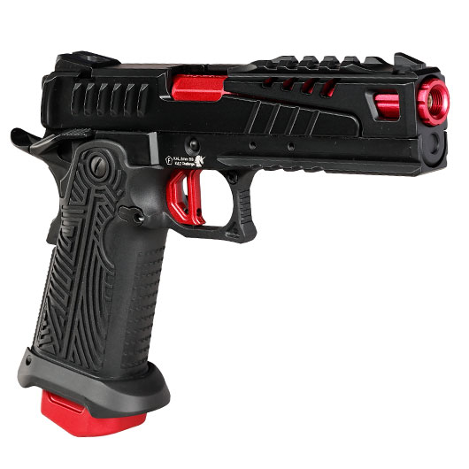ICS BLE Hi-Capa Carnotaurus Split-Slide m. Metallschlitten GBB 6mm BB schwarz / rot Bild 8