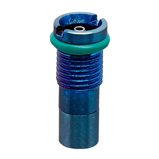 RGW Edelstahl Green-Gas Magazin-Einfllventil f. Maruzen / Marushin / Tokyo Marui GBB Magazine blau Bild 2
