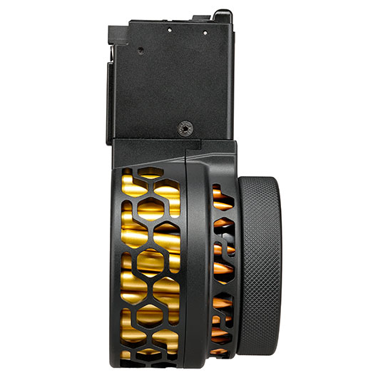 Dytac X-Style Metall-Trommelmagazin 100 Schuss f. Tokyo Marui MWS M4 / M16 GBB Serie schwarz Bild 7