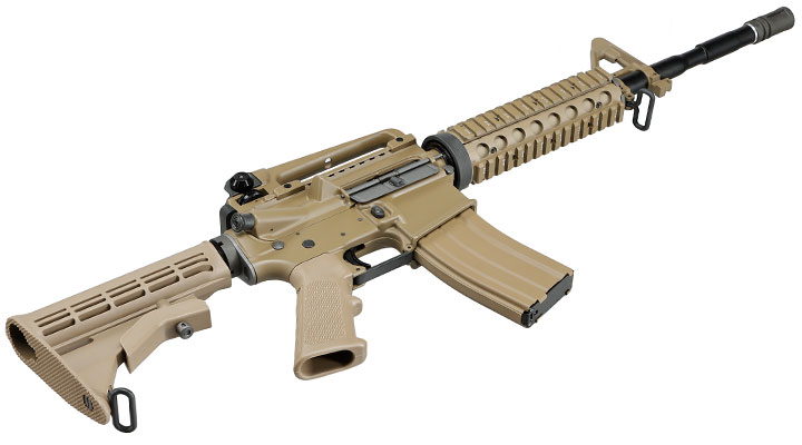 Wei-ETech M4A1 RIS Carbine Vollmetall AWSS Open-Bolt GBB 6mm BB tan - Version 3 Bild 3
