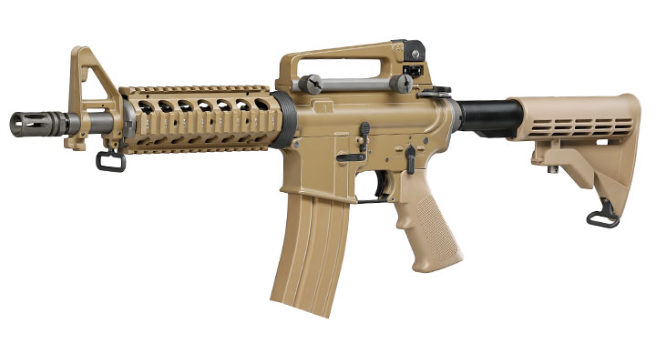 Wei-ETech M4 CQB RIS Vollmetall AWSS Open-Bolt GBB 6mm BB tan - Version 3