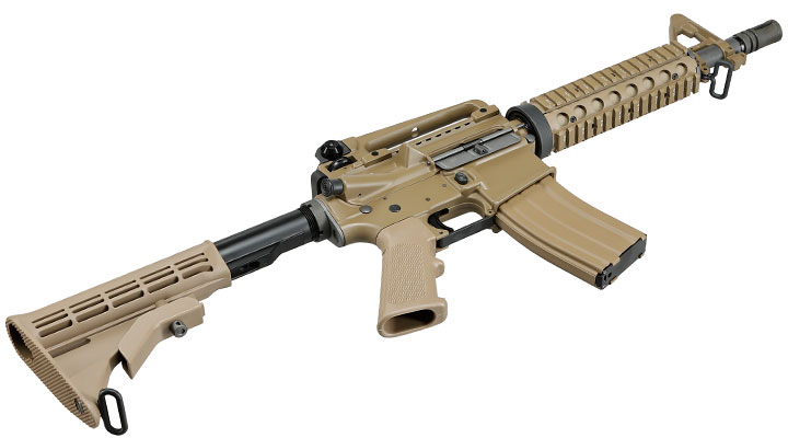 Wei-ETech M4 CQB RIS Vollmetall AWSS Open-Bolt GBB 6mm BB tan - Version 3 Bild 5