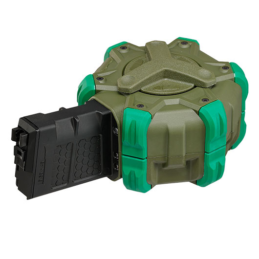 Wei-ETech M4 / M16 GBB Single Trommelmagazin Hi-Cap 350 Schuss oliv - Version 3 - Softairgas Version Bild 8