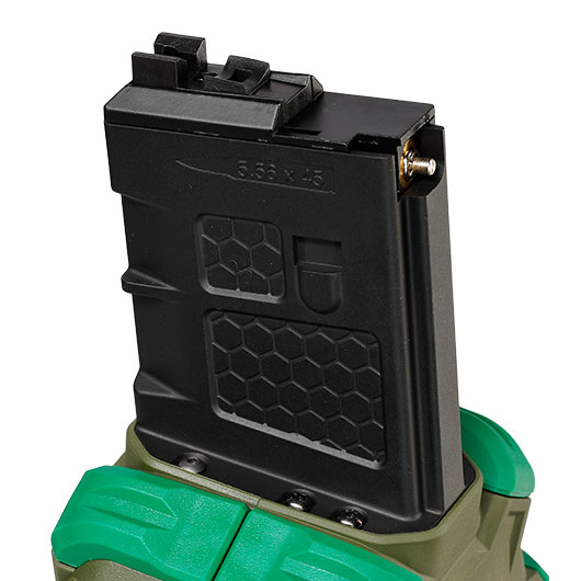 Wei-ETech M4 / M16 GBB Single Trommelmagazin Hi-Cap 350 Schuss oliv - Version 3 - Softairgas Version Bild 9