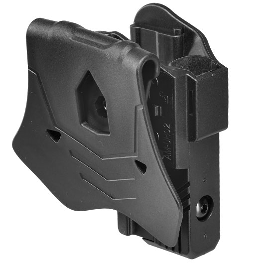 Amomax Per-Fit Rail Universal Tactical Holster Polymer Paddle - passend fr Pistolen mit Underbarrel Rail Rechts schwarz Bild 3