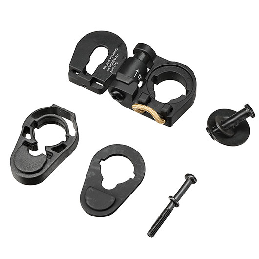 APS Aluminium Stock-Tube Klappschaft-Adapter f. APS / TM M4 / AR-15 S-AEG Gewehre schwarz