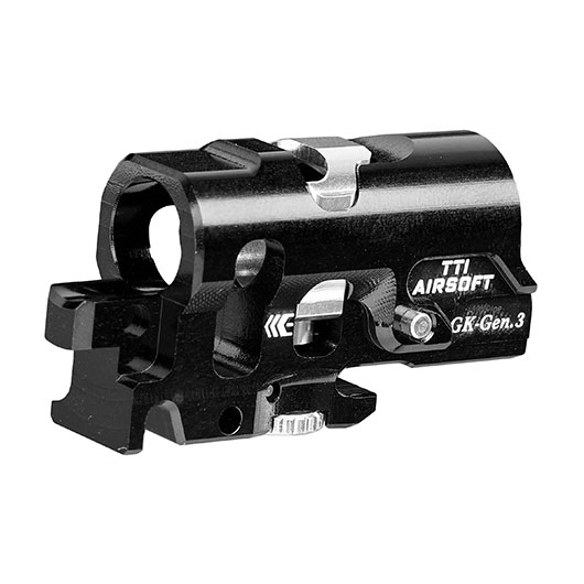 TTI Airsoft CNC Aluminium TDC-Style Hop-Up Chamber f. Tokyo Marui G17 / G19 / G34 GEN3 GBB Serie schwarz Bild 1