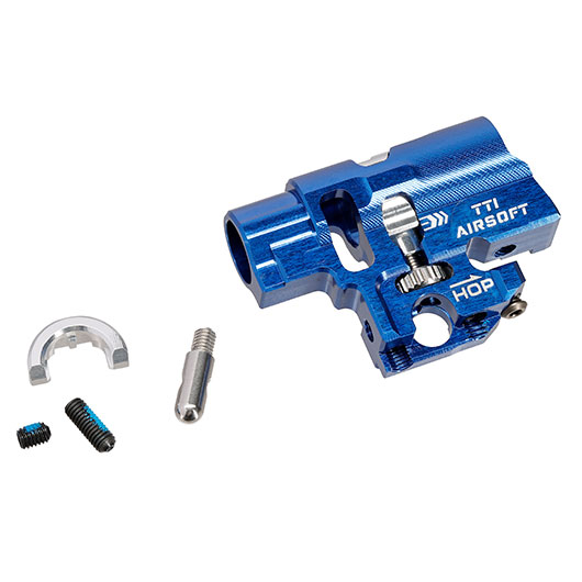 TTI Airsoft CNC Aluminium TDC-Style Hop-Up Chamber f. Tokyo Marui / Wei-ETech Hi-Capa / M1911 GBB Serie blau