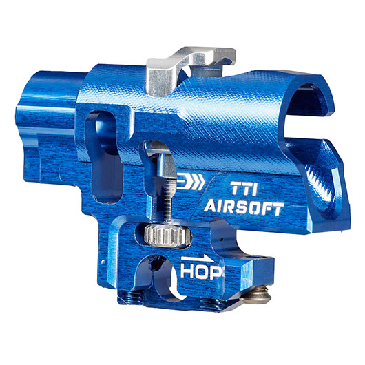 TTI Airsoft CNC Aluminium TDC-Style Hop-Up Chamber f. Tokyo Marui / Wei-ETech Hi-Capa / M1911 GBB Serie blau Bild 5