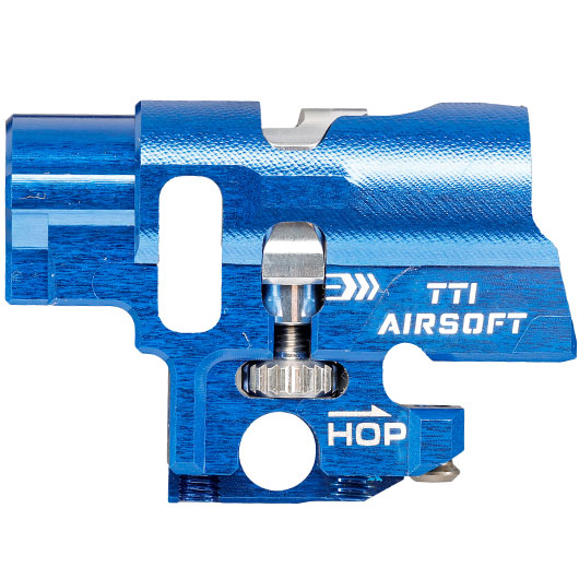 TTI Airsoft CNC Aluminium TDC-Style Hop-Up Chamber f. Tokyo Marui / Wei-ETech Hi-Capa / M1911 GBB Serie blau Bild 6