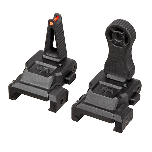 APS Falcon Aluminium Flip-Up Sight Set Front / Rear fr 20 - 22mm Schienen schwarz