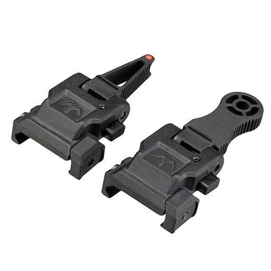APS Falcon Aluminium Flip-Up Sight Set Front / Rear fr 20 - 22mm Schienen schwarz Bild 1