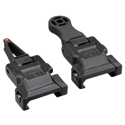 APS Falcon Aluminium Flip-Up Sight Set Front / Rear fr 20 - 22mm Schienen schwarz Bild 2