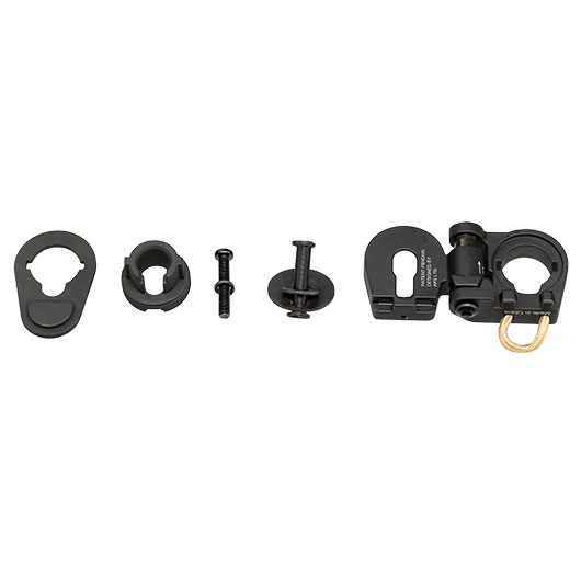 APS Aluminium Stock-Tube Klappschaft-Adapter f. APS / EMG M4 S-AEG Gewehre mit geschraubter Stock-Tube schwarz Bild 1