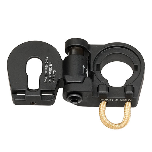 APS Aluminium Stock-Tube Klappschaft-Adapter f. APS / EMG M4 S-AEG Gewehre mit geschraubter Stock-Tube schwarz Bild 2