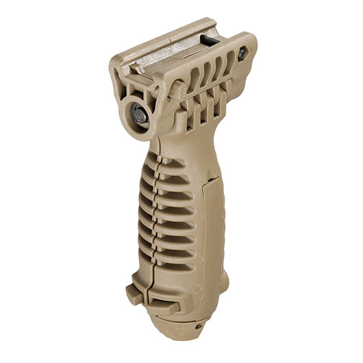 Evolution Heavy Duty Tactical Bipod Frontgriff mit integriertem Zweibein f. 20 - 22mm Schienen tan